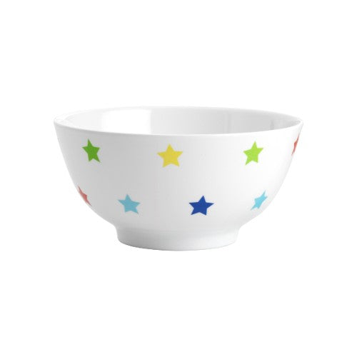 Set of 6 Jab melamine bowls with mixed star design, durable, elegant, and perfect for any dining occasion.