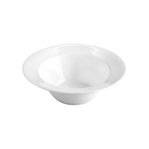 Set of 6 white Jab Pasta Coupe bowls, 28cm, melamine, durable, scratch-resistant, ideal for indoor and outdoor dining.