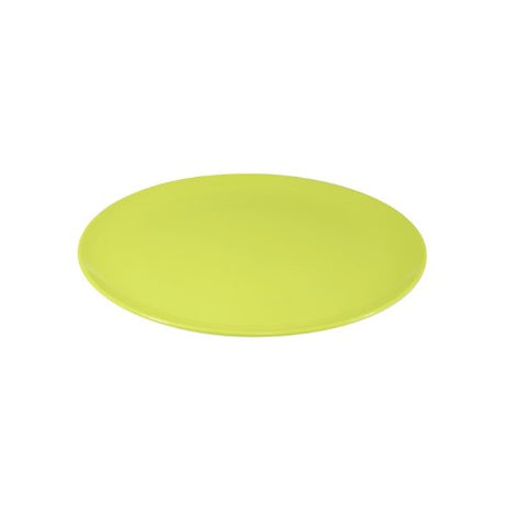 Set of 6 melamine dinner plates with high gloss finish, durable, heat-resistant up to 110°C, and beautiful Round Coupe design.