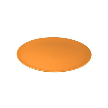 Set of 6 vibrant Jab Sorbet Round Coupe Plates in Mango, 250mm, durable, scratch-resistant, and dishwasher safe.