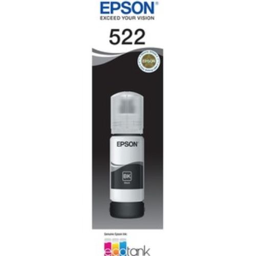 Epson T522 EcoTank Black Ink Bottle - Cost-Effective Inkjet Refill for Home Office Printing