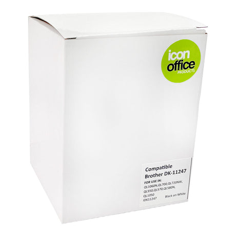 Premium Icon Compatible Brother DK Labels, 103x164mm, roll of 180 for efficient labeling with Brother printers.