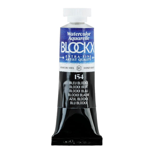 BLOCKX Watercolour Tube 15ml featuring rich, light-resistant Blockx Blue pigment for vibrant, long-lasting artwork.