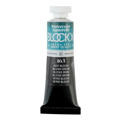 BLOCKX Watercolour Tube 15ml in vibrant green, crafted with light-resistant pigments for artists seeking quality and brilliance.