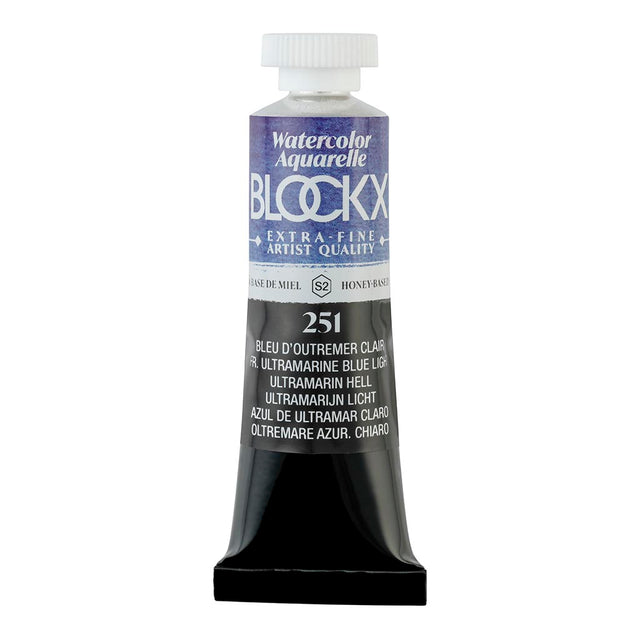 15ml BLOCKX Watercolour Tube in Light Ultramarine Blue, featuring vibrant, lightfast pigments for stunning artistic detail.