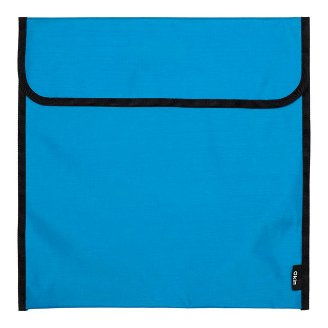 Light blue 36x33cm homework bag made from durable nylon, perfect for organizing schoolwork and materials securely.