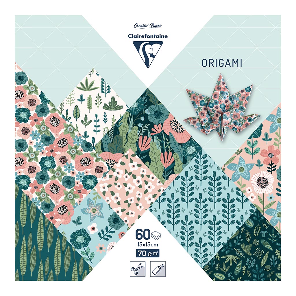 Clairefontaine Origami Paper Herbarium 15x15cm 60sh