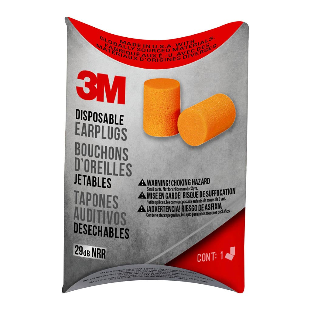 3M Disposable Earplugs 90581H200-C Pair - Pack of 200