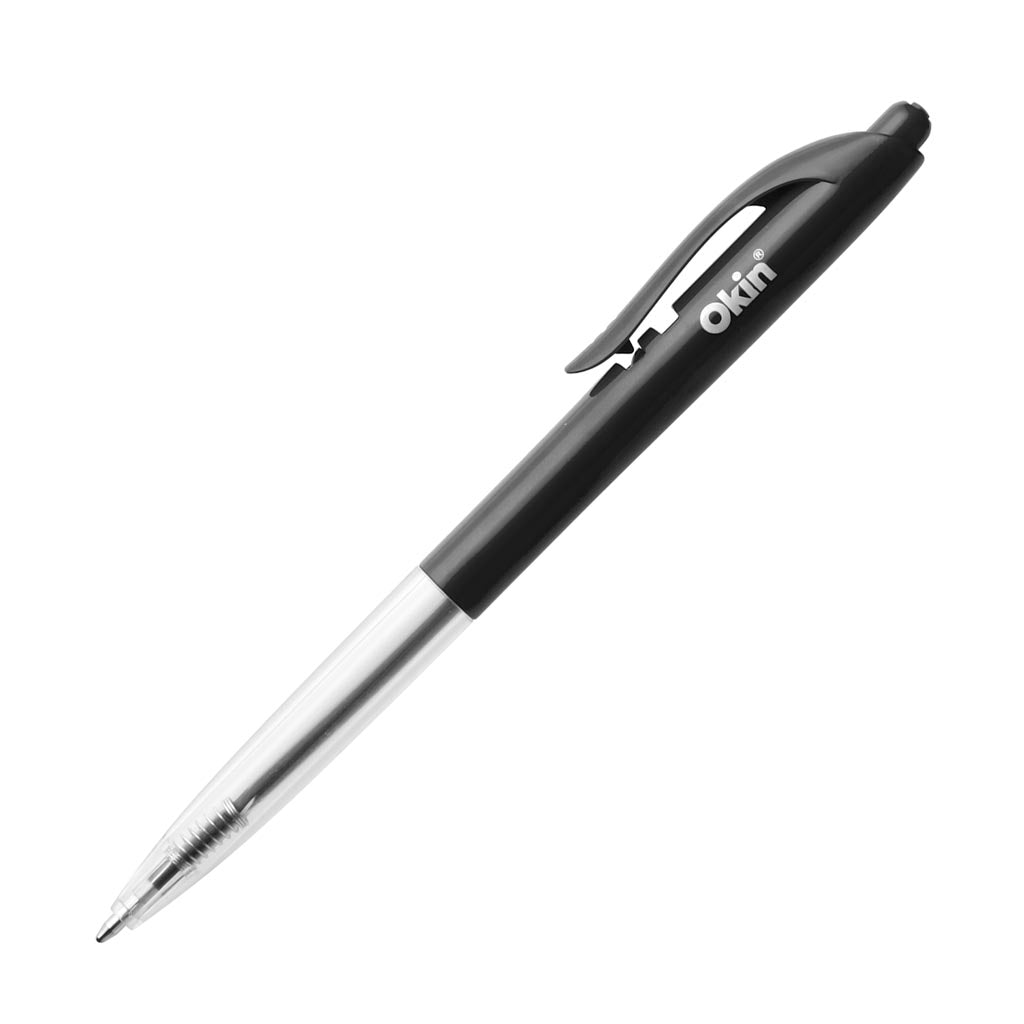 Okin Click Ballpoint Pen Medium Black, Pack of 50
