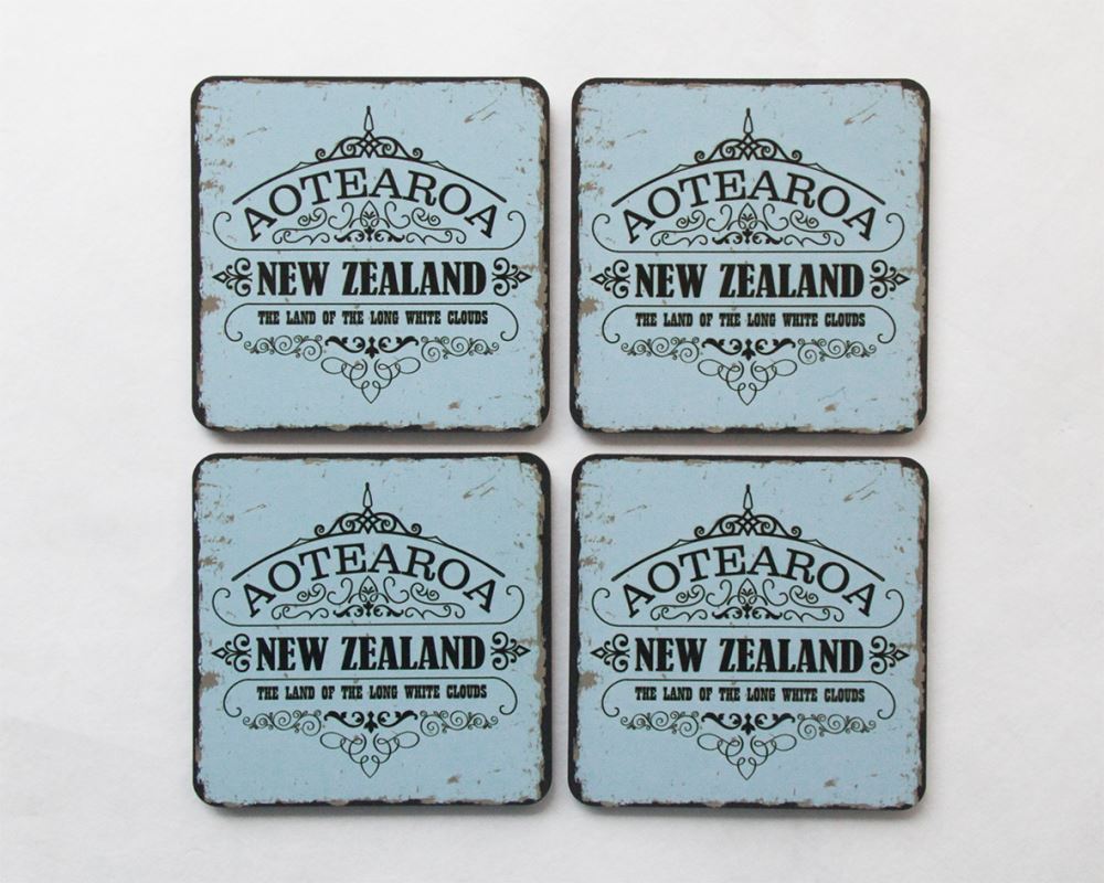 Coasters Set: Aotearoa "Land of the Long"- Kiwiana