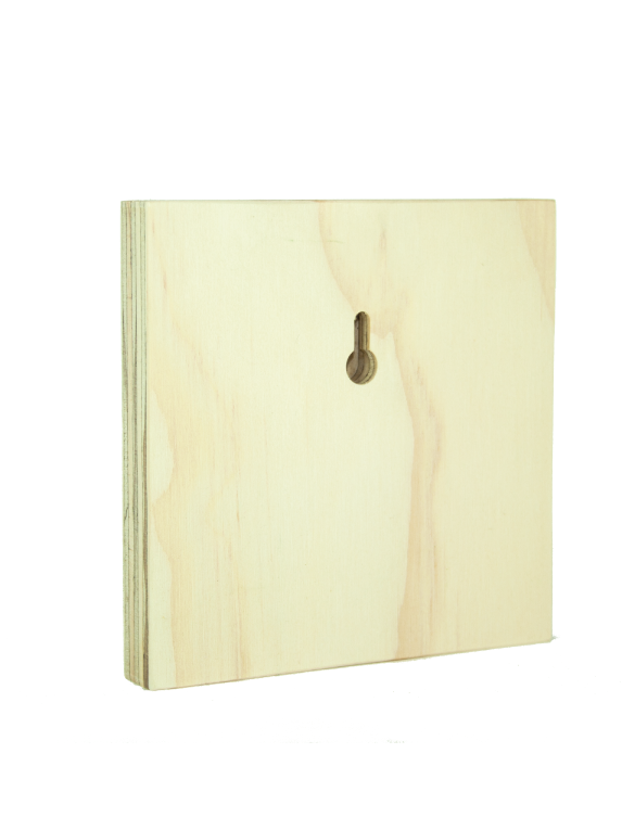 Light wood art block featuring Huia design, crafted from eco-friendly pine ply, ready to hang with minimalist elegance.