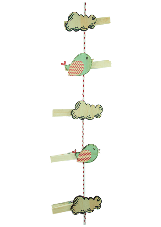 Art Pegs: Girl Holding Onto Star - Pine