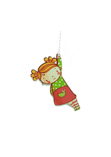 Art Pegs: Girl Holding Onto Star - Pine