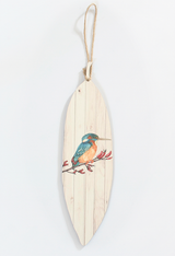 Wall Art - Printed Pohutukawa Leaf: King Fisher (Pine Veneer)