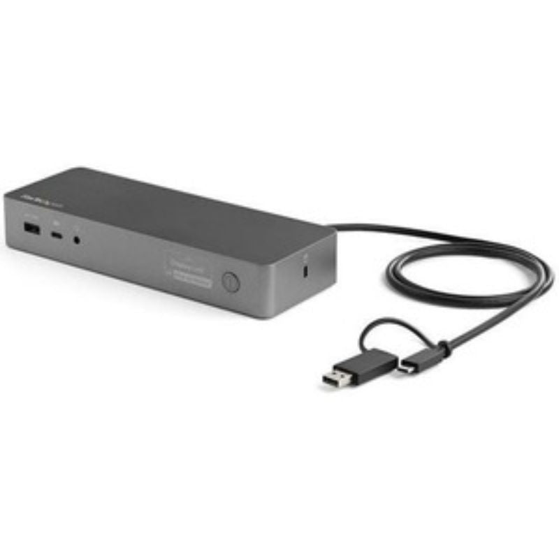 Hybrid USB-C & USB-A Laptop Docking Station - Dual 4K Monitor Support & 100W Power Delivery