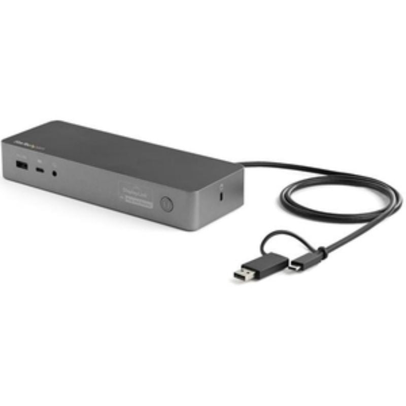 Hybrid USB-C & USB-A Laptop Docking Station - Dual 4K Monitor Support & 100W Power Delivery