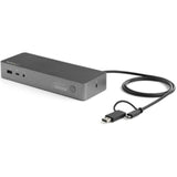 Hybrid USB-C & USB-A Laptop Docking Station - Dual 4K Monitor Support & 100W Power Delivery