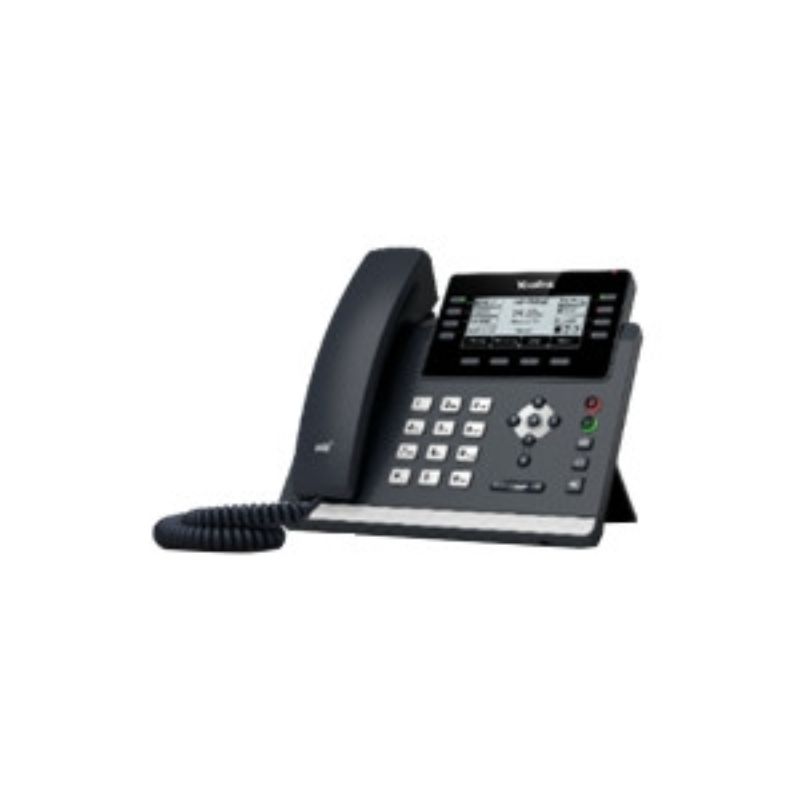 Yealink SIP-T43U IP Phone - Corded Business Phone - 12-Line - Wall Mountable - Enhanced Audio Quality - Classic Gray