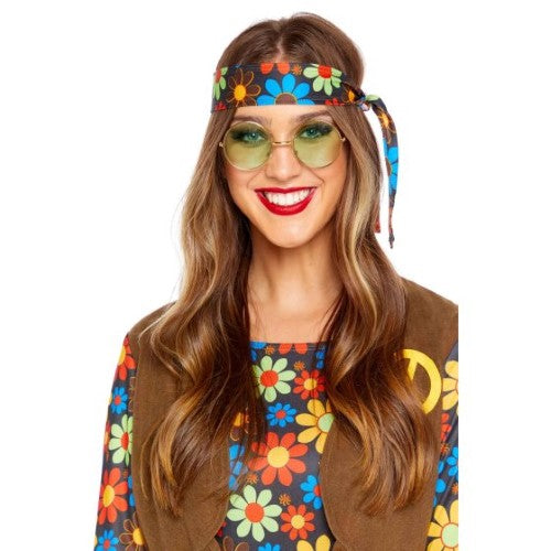 Hippie Glasses Green featuring vibrant lenses, perfect for outdoor events and casual outings with a retro flair.