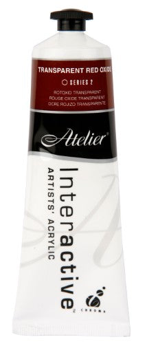 Atelier 80ml Transparent Red Oxide acrylic paint for vibrant, long-lasting art with superior blending and layering capabilities.