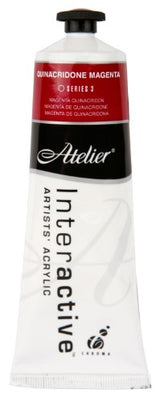 Atelier 80ml Quinacridone Magenta Acrylic Paint for vibrant layers and seamless blending, ideal for artists in Australia.