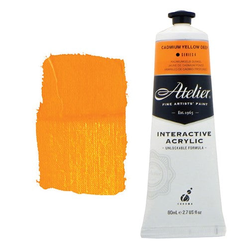 Acrylic Paint - Atelier 80ml Cadmium Yellow Deep