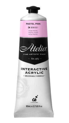 ATELIER 80ml PASTEL PINK acrylic paint, perfect for blending, layering, and versatile crafting projects.