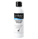 Atelier Liquefying Medium 250ml enhances flow and texture for versatile acrylic painting techniques.