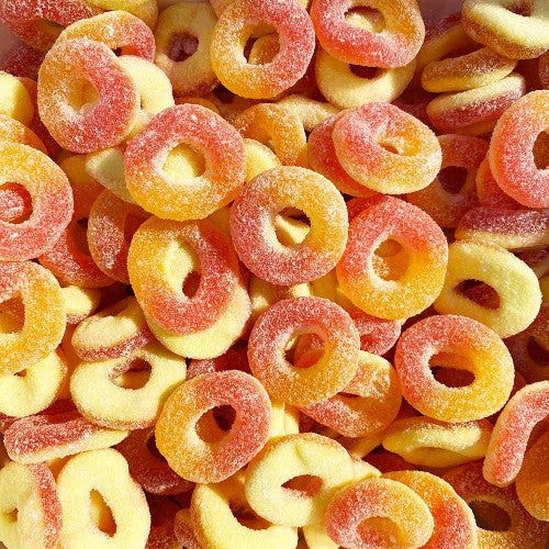 Kiwi Delights Gummy Sour Peach Ring ( 2kg Bag )