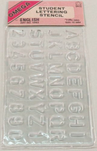 Artist Stencil - Omega 15mm Letter Stencil