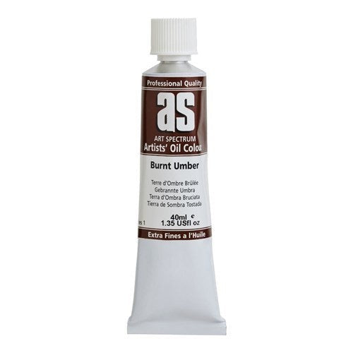 Premium 40ml burnt umber oil paint for smooth application, ideal for landscapes and portraits, with excellent lightfastness.