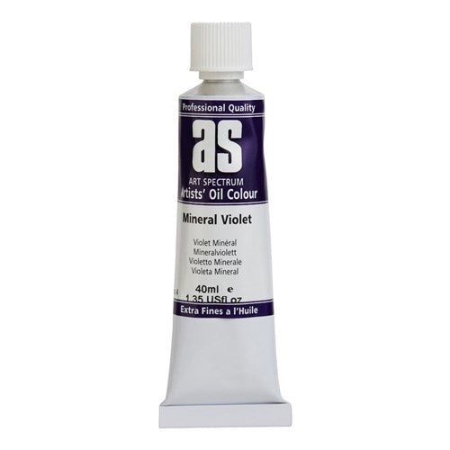 40ml tube of Artist Oil Paint in Mineral Violet, featuring high-quality pigment for vibrant, long-lasting artwork.