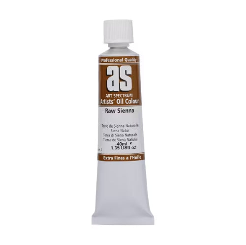 Artist Oil Paint 40ml tube in Raw Sienna, ideal for vibrant and smooth applications in various art styles.