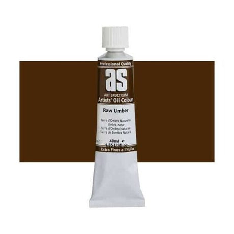 40ml tube of Smartfox AU Artist Oil Paint in Raw Umber, perfect for creating rich, warm tones and exceptional blending.