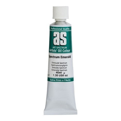 Vibrant 40ml emerald oil paint, crafted for artists, ideal for bold compositions and enduring artwork.