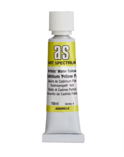 10ml tube of Cadmium Yellow Pale watercolour paint, featuring vibrant pigments for luminous highlights and superior mixability.