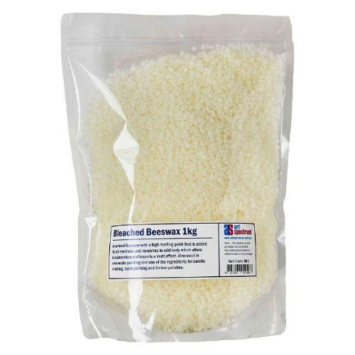 Refined white pellets of As Bleached Beeswax, ideal for art, candlemaking, and various crafting techniques.