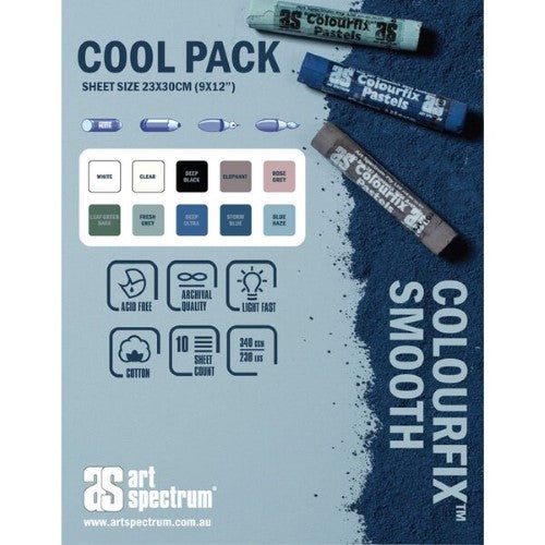 As Colourfix Smooth Pad featuring 12 vibrant sheets for various artistic techniques, perfect for artists of all levels.