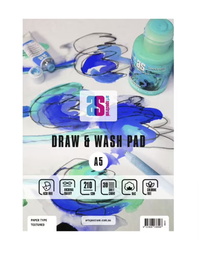 As Draw &amp; Wash Pad Textured A5 210g