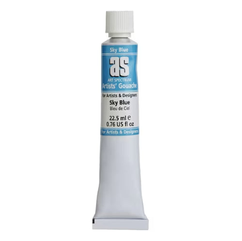 Art Spectrum As Gouache 22.5ml in Sky Blue, a vibrant, high-pigmentation paint perfect for mixed media and creative projects.