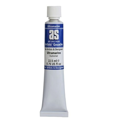 Art Spectrum Ultramarine gouache in 22.5ml tube, vibrant color, ideal for versatile artistic techniques and seamless blending.