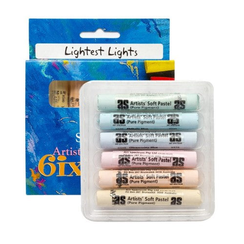 Artist Pastels Set - 6 light pastels in a clam shell case, perfect for blending and layering artwork.