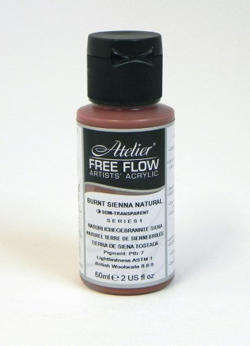 60ml tube of Burnt Sienna Natural acrylic paint, ideal for artists seeking vibrant, versatile, and quick-drying color.