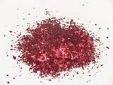 Vibrant red confetti glitter in a 500ml jar, perfect for DIY crafts, scrapbooking, and festive decorations.