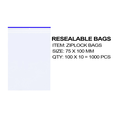 Resealable Bags 75x100mm ( 1000 Pack )