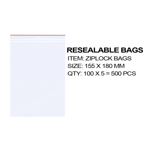 Resealable Bags 155x180mm ( 500 Pack )