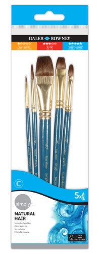 Artist Brush - D-R Simply Camel Hair Short 5 Pc