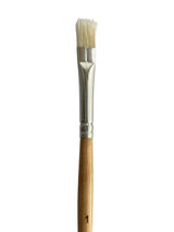 DAS 1701 Flat Bristle #1 brush with smooth bristles, ergonomic handle, perfect for precise strokes in various painting mediums.