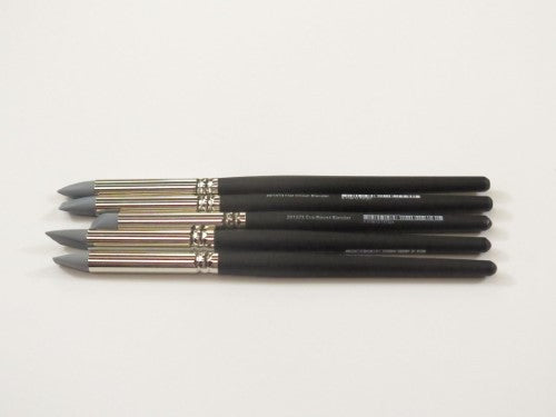 Set of 5 small artist brushes with rubber blender tips for seamless color blending and precise paint application.