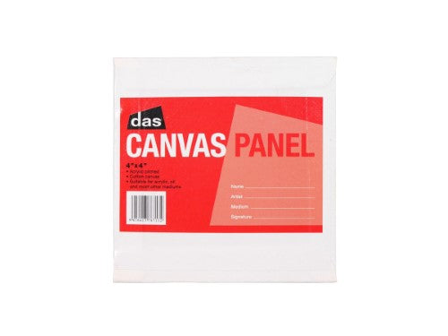 4x4 inch Das Canvas Panel; premium acrylic-primed cotton for oil and acrylic painting, mounted on sturdy pulp-board.